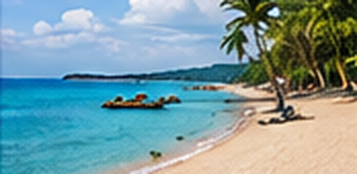 Khung cảnh biển và núi lúc chiều muộn